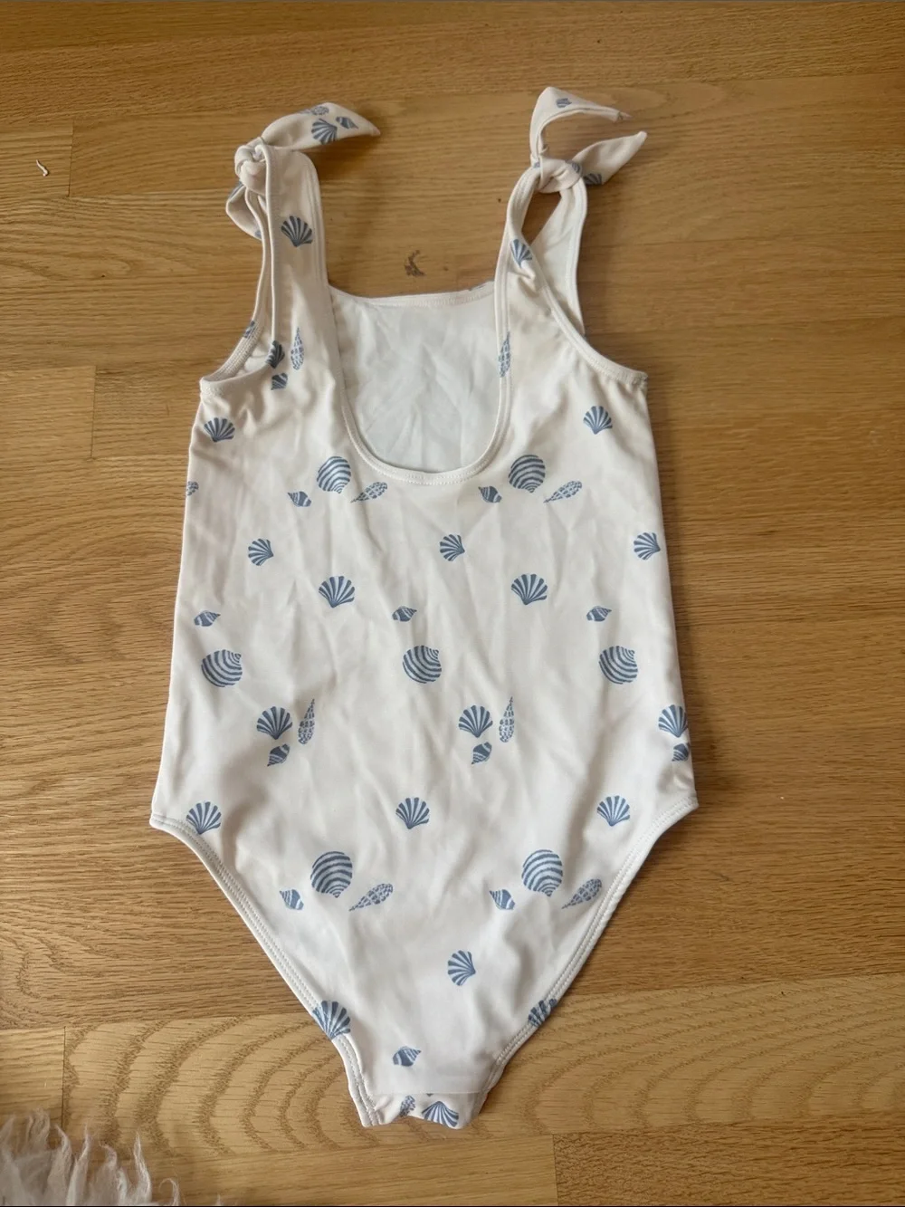 Rylee + Cru White One-Piece Swimsuit with Blue Shell Print